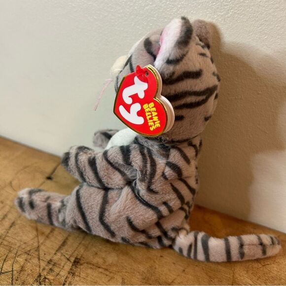 TY Beanie Bellies Mitzi The Tabby Cat Stuffed Animal Plush Toy Great Preused Con - Picture 7 of 8